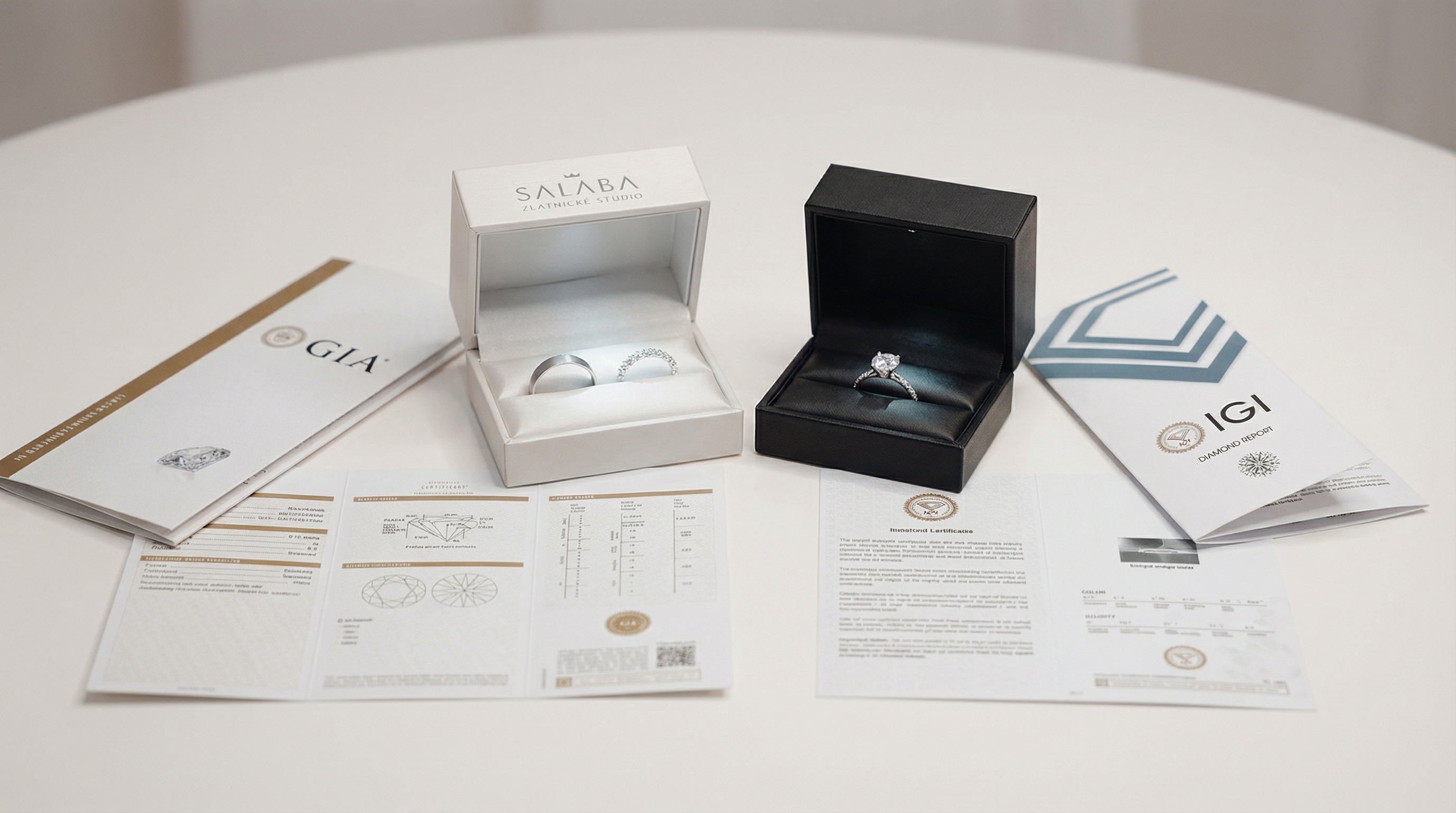 Certifikát pravosti diamantu na zásnubním prstenu